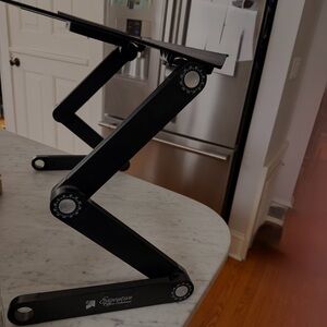 Black Adjustable Laptop Stand with highest podium standing desk height
